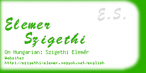 elemer szigethi business card
